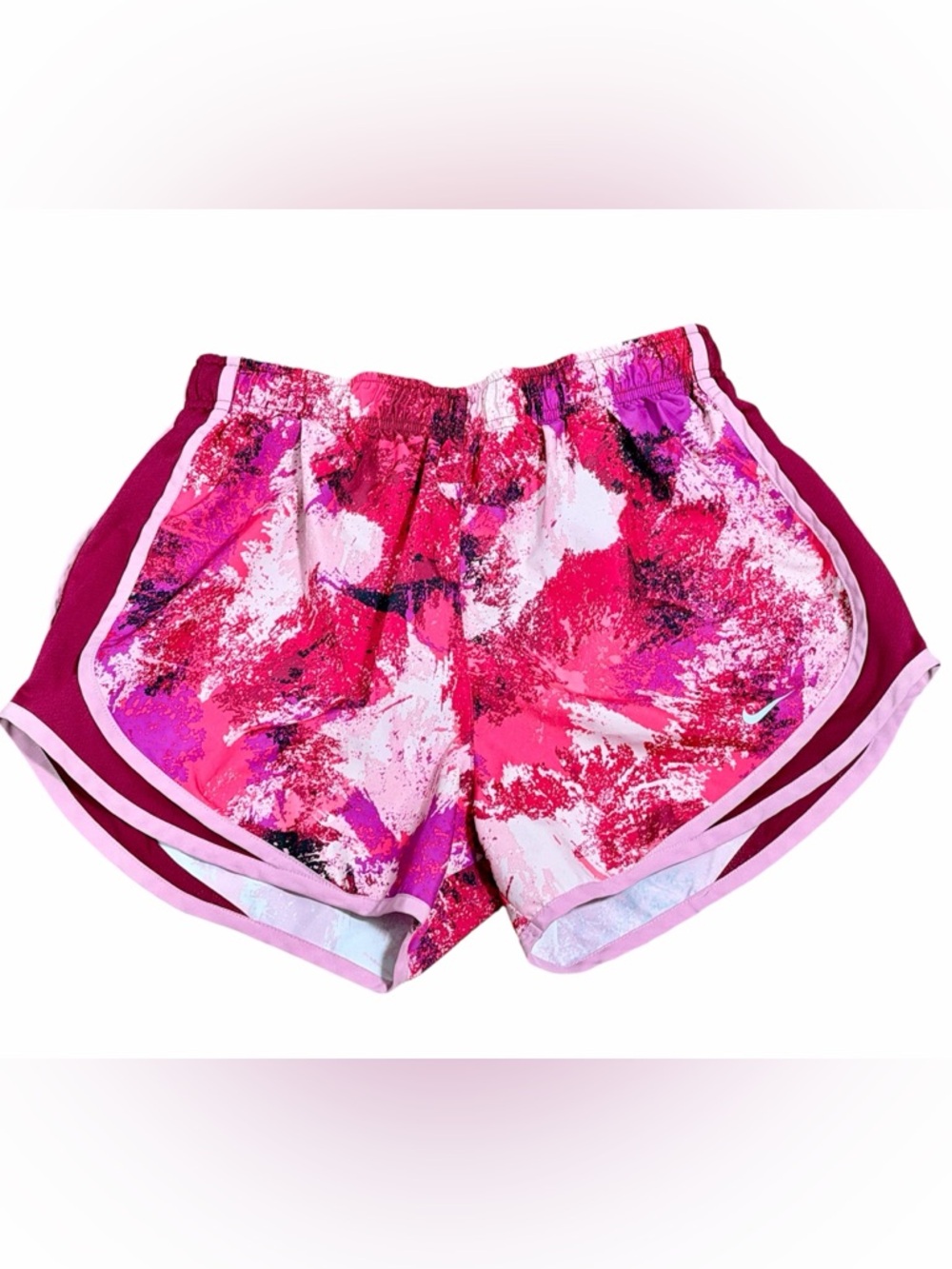 Nike Women’s Fuchsia & Pink Abstract Print Brief-Lined Athletic Shorts